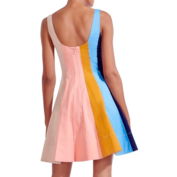 🌺🎉HP🎉🌺 NWT Staud Wells Mini Dress Land And Sea - Picture 5 of 16